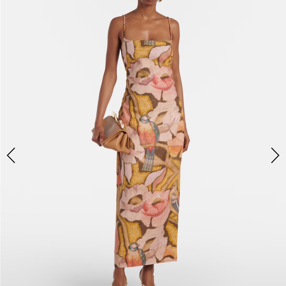 SIR the label Floral Midi Dress - Pink and Brown